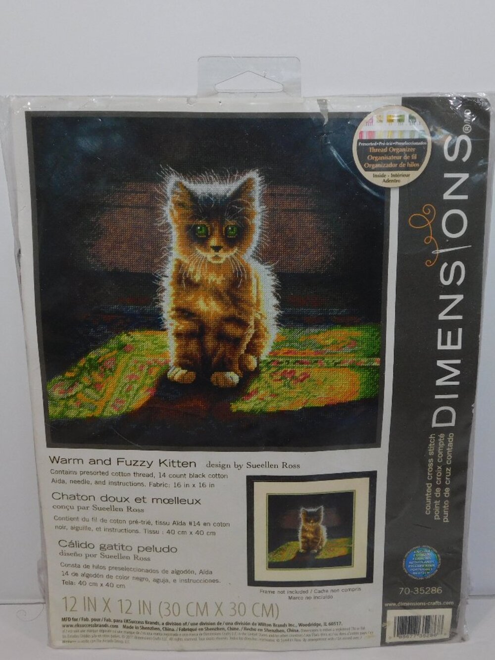 Cross Stitch Kit Dimensions Warm and Fuzzy Kitten Kitty Cat 70 35286 READ 2013